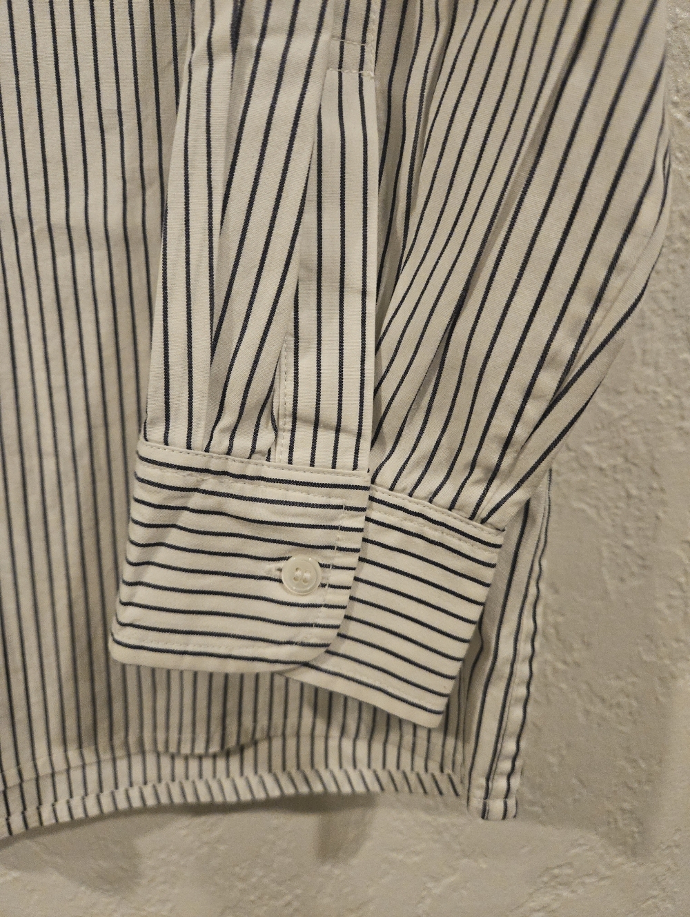 Brooks Brothers Womens Shirt Navy Blue Thin Striped 100% Cotton Vintage From 80s - Picture 5 of 5